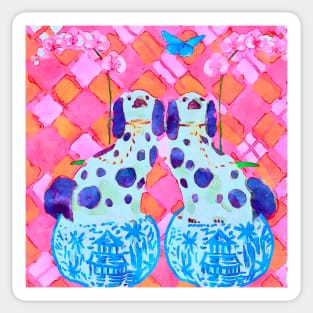 Chinoiserie jars and Staffordshire dogs Sticker